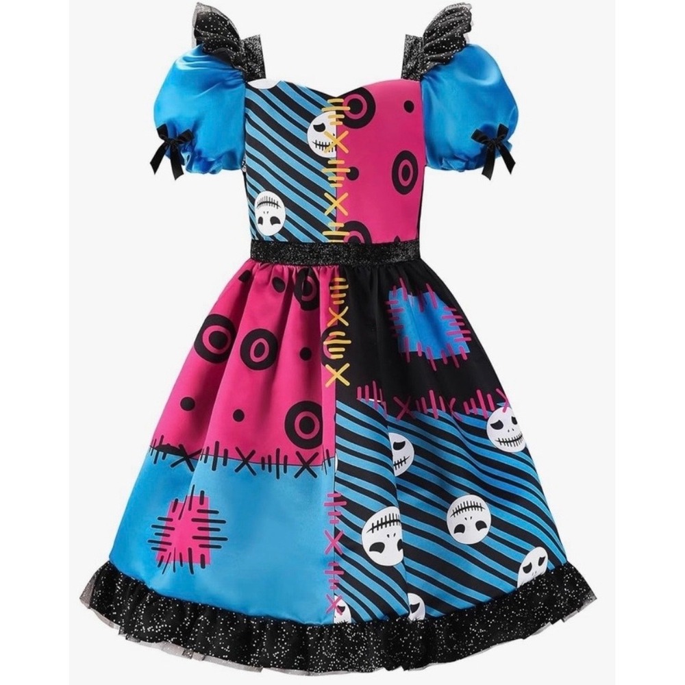 NEW Sally Nightmare Before Christmas Costume Halloween Dress Girls‎ 10 Blue Pink